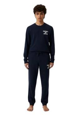 Emporio Armani Men's Sweater+Trousers Iconic Terry, Marine, Medium von Emporio Armani