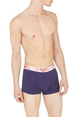 Emporio Armani Men's Textured Monogram Logo Band Trunks, Eclipse, L von Emporio Armani