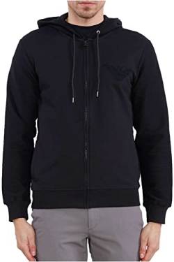 Emporio Armani Men's Textured Terry Jacket with Hood, Black, M von Emporio Armani