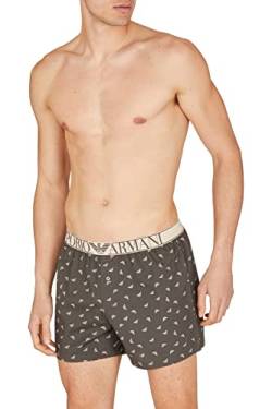 Emporio Armani Men's Yarn Dyed Pajama Boxer Shorts, Earth/Sand Eagles, S von Emporio Armani