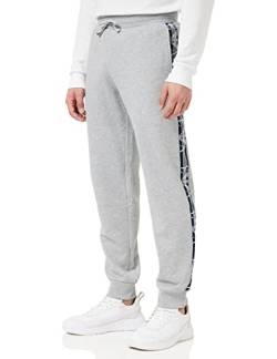 Emporio Armani Mens Trousers Iconic Terry Sweatpants, Light Grey Melange, M von Emporio Armani