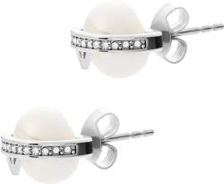 Emporio Armani Ohrringe Für Frauen Essential, Größe Perle: 13X10mm Silber Edelstahl-Ohrringe, EGS2839040 von Emporio Armani