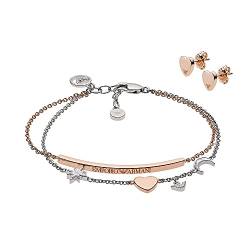 Emporio Armani Set Für Frauen, Größe Stud: 8X7X2mm Rose Gold Sterling Silber Set, EG3417221 von Emporio Armani