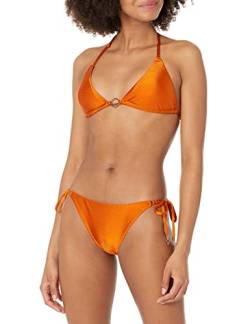 Emporio Armani Swimwear Damen Triangle Rem.Cups & Brief W/Bows Shiny Lycra Bikini Set, Yellow, L von Emporio Armani