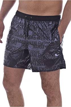 Emporio Armani Swimwear Mens Boxer Glazed Metal Swim Trunks, Navy Blue, 50 von Emporio Armani