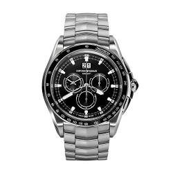 Emporio Armani Swiss Uhr für Herren , Chronographenwerk, 44mm Silber / Stahl Edelstahlgehäuse mit einem Edelstahlarmband, ARS9100 von Emporio Armani