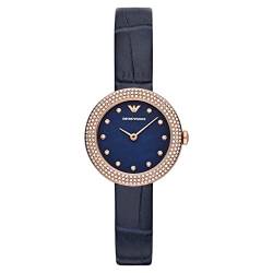 Emporio Armani Uhr für Damen , Zweizeiger Uhrwerk, 30mm Rose Gold Edelstahlgehäuse mit Lederarmband, AR11434 von Emporio Armani