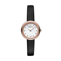 Emporio Armani Uhr für Damen , Zweizeiger Uhrwerk, 30mm Rose Gold Edelstahlgehäuse mit einem ProPlanet Lederarmband, AR11459 von Emporio Armani