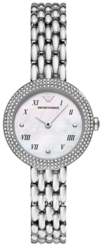 Emporio Armani Uhr für Damen , Zweizeiger Uhrwerk, 30mm Silbernes Edelstahlgehäuse mit Edelstahlarmband, AR11354 von Emporio Armani