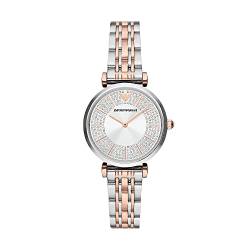 Emporio Armani Uhr für Damen , Zweizeiger Uhrwerk, 32MM 2T Silber/Rose Edelstahlgehäuse mit Edelstahlarmband, AR11537 von Emporio Armani