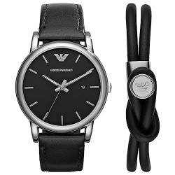 Emporio Armani Uhr für Herren , DreizeigerDatumswerk, 41mm Edelstahlgehäuse mit einem Lederarmband, AR80059 von Emporio Armani