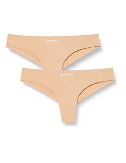 Emporio Armani Underwear Damen Bi-Pack Brazilian Brief Basic Bonding Microfiber Unterwäsche, Pink, XL von Emporio Armani