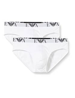 Emporio Armani Underwear Herren 2-Pack Brief Essential Monogram Slip, White/White, X-Large (2er Pack) von Emporio Armani