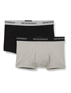 Emporio Armani Underwear Herren 2-Pack-Trunk Essential Core Logoband Retroshorts, Black/Grey, XXL (2er Pack) von Emporio Armani