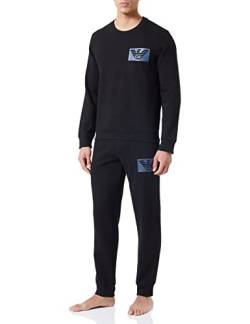 Emporio Armani Underwear Herren Iconic Terry Sweater+Trosers, Black, XL von Emporio Armani