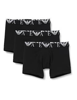 Emporio Armani Underwear Herren Monogram 3-Pack Boxer, Black/Black/Black, XL (3er Pack) von Emporio Armani
