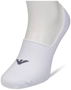 Emporio Armani Underwear Men's Footie Casual 3-Pack Invisible Socks, Off White, S/M von Emporio Armani