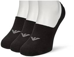 Emporio Armani Underwear Men's Footie Casual 3-Pack Invisible Socks, Onyx, S/M von Emporio Armani