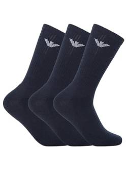 Emporio Armani Underwear Men's Sporty Terrycloth 3-Pack Medium Socks, Marine, TU von Emporio Armani