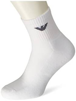 Emporio Armani Underwear Men's Sporty Terrycloth 3-Pack Short Socks, White, TU von Emporio Armani