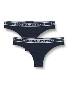 Emporio Armani Women's 2-Pack Brazilian Brief Iconic Logoband Bikini Style Underwear, Marine, S (2er Pack) von Emporio Armani