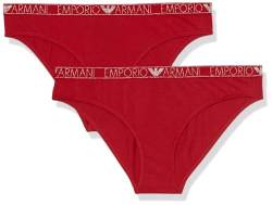 Emporio Armani Women's 2-Pack Essential Studs Logo Brief, Ruby Red, X-Large von Emporio Armani