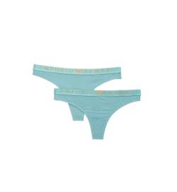 Emporio Armani Women's 2-Pack Iconic Microfiber Thong, Arctic, Small von Emporio Armani