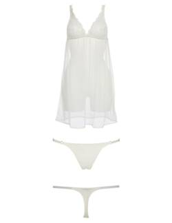 Emporio Armani Women's Baby Doll+String Christmas Lace, Pale Cream, X-Large von Emporio Armani