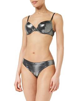 Emporio Armani Women's Dot Foil Lycra Sculpture Bra and Brief Bikini Set, Black, XS von Emporio Armani