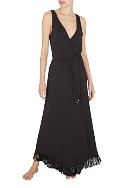 Emporio Armani Women's Fringes Viscose Long Dress, Black, XS von Emporio Armani