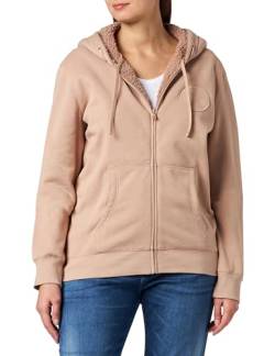 Emporio Armani Women's Full Zip Hooded Jacket Fuzzy Fleece, Hazel Brown, Small von Emporio Armani