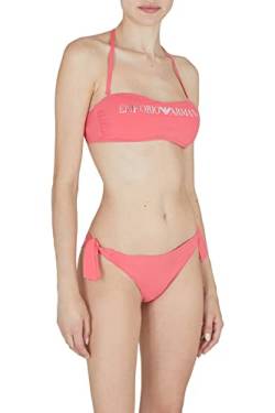 Emporio Armani Women's Logo Lover Band and Bow Brazilian Bikini Set, Coral, M von Emporio Armani