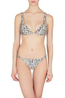 Emporio Armani Women's Lurex Textured Yarn Triangle and Brief Bikini Set, Print Animalier, M von Emporio Armani