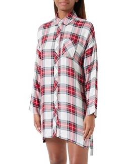 Emporio Armani Women's Night Dress Tartan Christmas Viscose, Check Cream/Marine/Ruby, Small von Emporio Armani