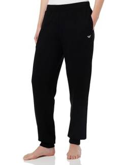Emporio Armani Women's Pants with Cuffs Viscose Fleece, Black, X-Small von Emporio Armani