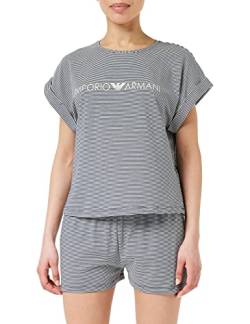 Emporio Armani Women's Printed Cotton Pajama Set Short Pajamas, Marine/Yogurt STR, XL von Emporio Armani