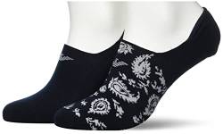 Emporio Armani Women's Printed Gifting 2-Pack Footie Socks, Marine/Marin/Paisley, L/XL von Emporio Armani
