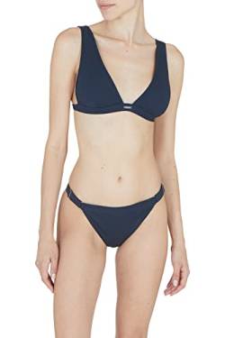 Emporio Armani Women's Ribbed Lycra Sailing Triangle and T-Brazilian Bikini Set, Marine, M von Emporio Armani