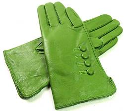 Damen Premium Qualität Original Superweich Leder Handschuhe Kunstpelz Futter Winter Alltag Warm - Leuchtend Grün, L von Emporium Leather