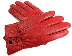 The Leather Emporium Damen Leder Handschuhe (Groß, Rot) von The Leather Emporium
