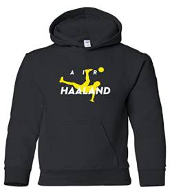 Emprime Baski Air Haaland Weltklasse Fußballspieler Fan Design Youth Sweatshirt (Black, Youth X-Groß) von Emprime Baski