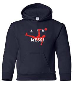 Emprime Baski Air Messi Weltklasse Fußballspieler Fan Design Youth Sweatshirt (Navy, Youth Mittel) von Emprime Baski