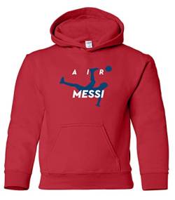 Emprime Baski Air Messi Weltklasse Fußballspieler Fan Design Youth Sweatshirt (Red, Youth Groß) von Emprime Baski