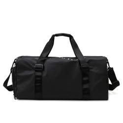 Reisetasche, Reisetasche, großes Fassungsvermögen, Fitnesstasche, Oxford-Stoff, nasse und trockene, getrennte Schultersporttasche (Color : Black) von EnTyze
