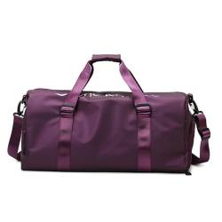 Reisetasche, Reisetasche, großes Fassungsvermögen, Fitnesstasche, Oxford-Stoff, nasse und trockene, getrennte Schultersporttasche (Color : Claret) von EnTyze