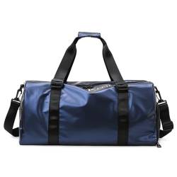 Reisetasche, Reisetasche, großes Fassungsvermögen, Fitnesstasche, Oxford-Stoff, nasse und trockene, getrennte Schultersporttasche (Color : Navy Blue) von EnTyze