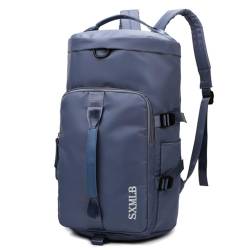 Reisetasche mit großer Kapazität, multifunktionale tragbare Umhängetasche, Sportrucksack, Nass- und Trockentrenn-Fitnesstasche (Color : Blue) von EnTyze