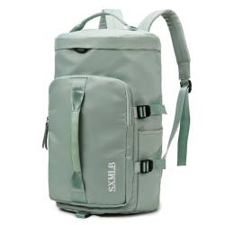 Reisetasche mit großer Kapazität, multifunktionale tragbare Umhängetasche, Sportrucksack, Nass- und Trockentrenn-Fitnesstasche (Color : Light Green) von EnTyze