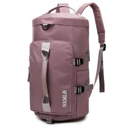 Reisetasche mit großer Kapazität, multifunktionale tragbare Umhängetasche, Sportrucksack, Nass- und Trockentrenn-Fitnesstasche (Color : Pink) von EnTyze