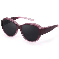 Enafad Damen-Sonnenbrille, modische, polarisierte Damen-Sonnenbrille mit UV400-Schutz, Lila / Grau von Enafad